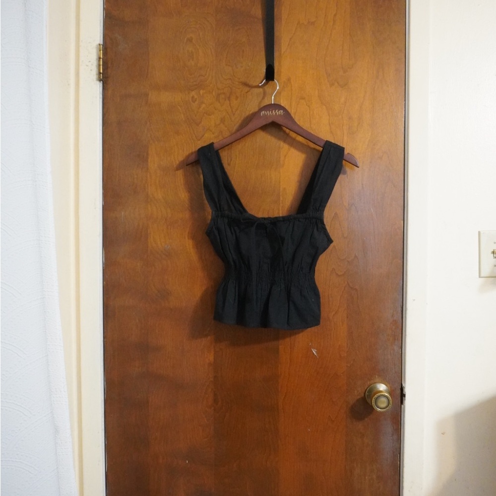 Madewell Black Sleeveless Peplum Camisole